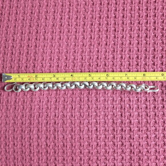 Vintage Large Link Women's Chunky Silver Plate Bracelet - Picture 5 of 9